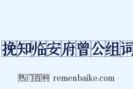 挽知临安府曾公组词是什么意思的图片